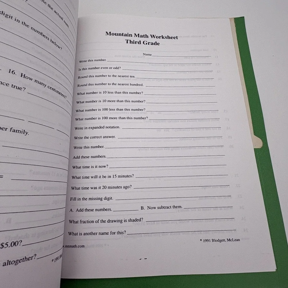 Vintage Mountain Math Language Daily Word‎ Problems Lot 3 3rd Grade Evan-Moor